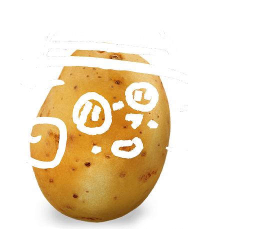 Eine Kartoffel als Gärtnerin